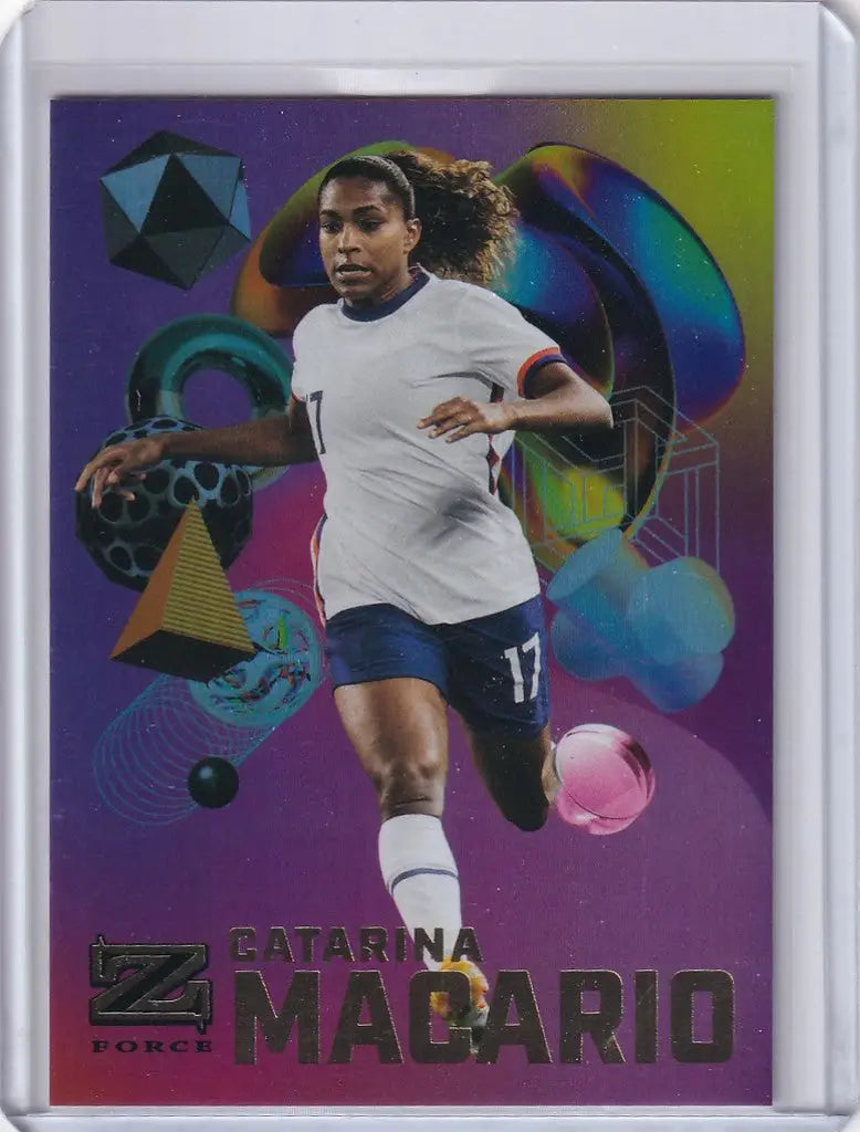 Soccer trading card of Catarina Macario in Skybox Metal Universe Champions Z-Force