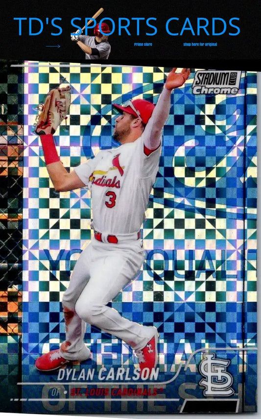 Dylan Carlson 2022 Stadium Club Chrome #191 X-Fractor baseball card display