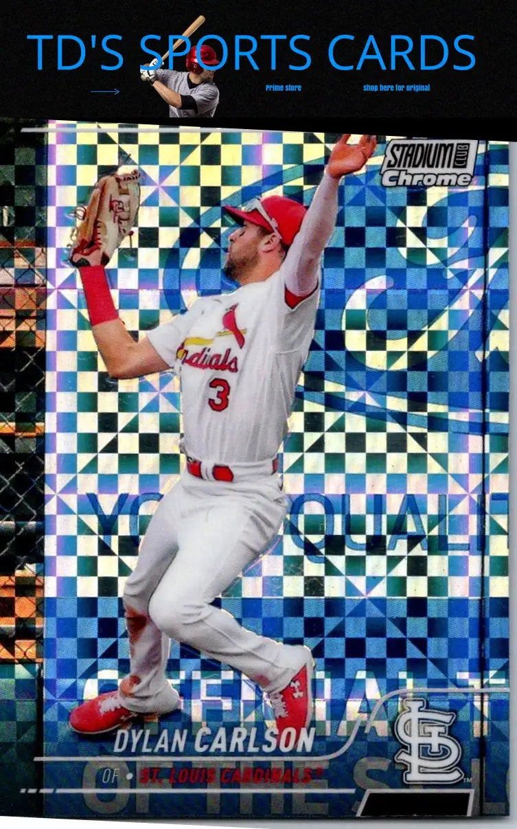 Dylan Carlson 2022 Stadium Club Chrome #191 X-Fractor baseball card display