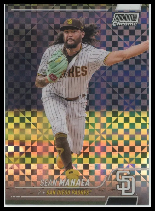 2022 Stadium Club Chrome X-Fractor Sean Manaea 225 San Diego Padres Baseball NM - Baseball Card Single