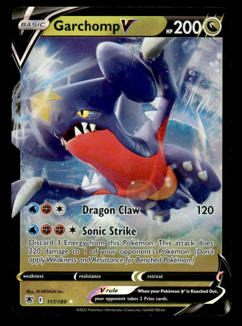 2022 Sword & Shield: Astral Radiance Garchomp V #178/189 Foil Ultra Rare NM - Pokémon Card Single