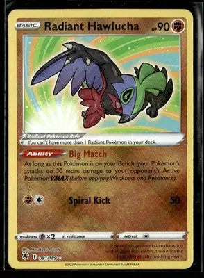 2022 Sword & Shield: Astral Radiance Radiant Hawlucha #081/189 Holo Rare NM - Pokémon Card Single