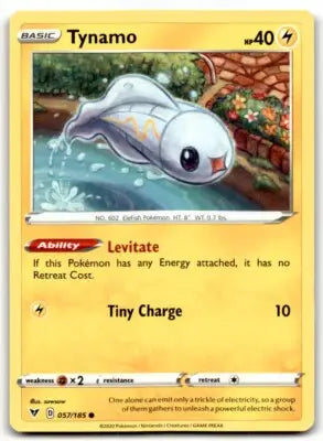 Tynamo Pokémon card from 2022 Sword & Shield McDonald’s Collection with text-align center line-height normal 30px 30px