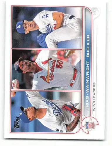 2022 Topps Baseball Trading Card featuring Urias Wainwright Buehler with original gloss