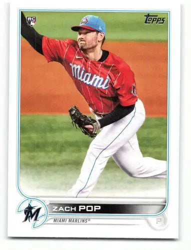 2022 Topps #108 Zach Pop NM-MT RC Rookie Marlins ID:40626 - Baseball Card Single