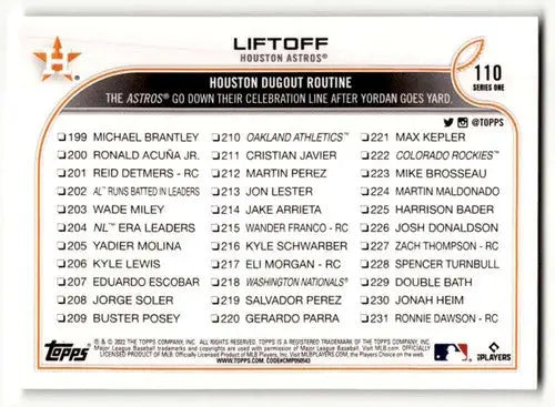 2022 Topps #110 Liftoff CC CL NrMt-Mt ID:47239 - Baseball Card Single