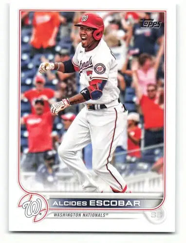 Original gloss Alcides Escobar baseball card from 2022 Topps #116 Simply Sandoval Nationals