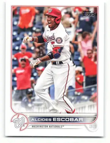 Original gloss Alcides Escobar baseball card 2022 Topps NM-MT Nationals ID 47502
