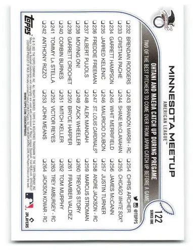 2022 Topps #122 Shohei Ohtani NM-MT Angels ID:40641 - Trading Cards