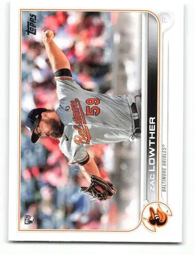 2022 Topps Zac Lowther baseball card Orioles rookie with original gloss simply sandoval design