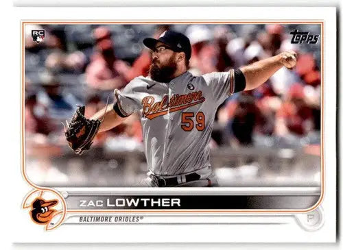 2022 Topps #133 Zac Lowther NM Near Mint RC Rookie Orioles ID:43880 - Baseball Card Single