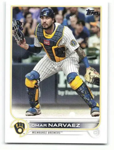 2022 Topps #139 Omar Narvaez NM-MT Brewers ID:47712 - Baseball Card Single