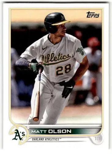 2022 Topps Matt Olson baseball card with original gloss from Near Mint Athletics set