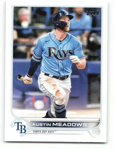 Austin Meadows baseball card with original gloss from 2022 Topps NM-MT Rays
