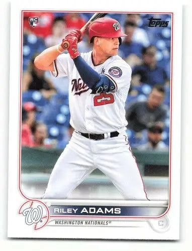Original gloss Riley Adams baseball card from 2022 Topps #158 Rookie Nationals