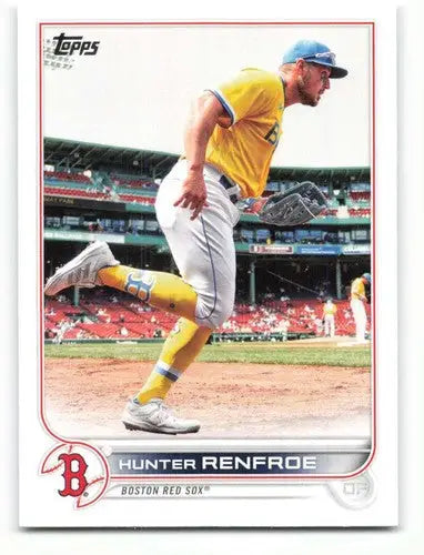 Hunter Renfroe baseball card with original gloss from 2022 Topps NM-MT Red Sox
