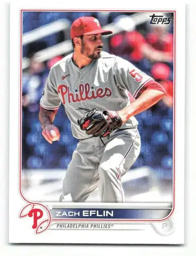 2022 Topps Zach Eflin baseball card with original gloss, a Phillies player card that typically sells