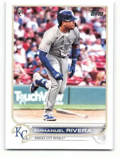 Original gloss baseball card of Emmanuel Rivera NM-MT from 2022 Topps Royals series