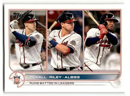 2022 Topps #181 NL RBI Leaders (Adam Duvall / Austin Riley / Ozzie Albi ID:47243 - Baseball Card Single