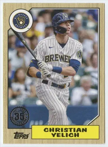 Christian Yelich baseball card from 2022 Topps 1987 Topps 35th Anniversary series