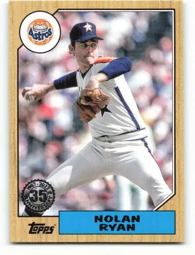 Nolan Ryan baseball card from 2022 Topps 1987 Topps 35th anniversary series
