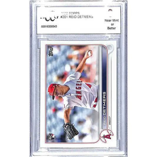 2022 Topps #201 Reid Detmers BCCG 9 Near Mint or Better RC Rookie Los Angeles Angels Baseball Card - Baseball Card