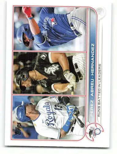 Original gloss Baseball card featuring Perez, Abreu, Hernandez, part of Simply Sandoval cards typically sell collection