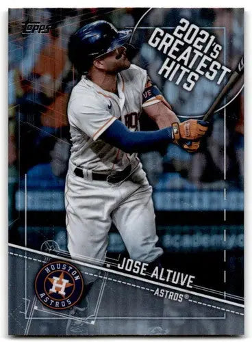 Baseball trading card featuring Jose Altuve of the Houston Astros from 2022 Topps Greatest Hits