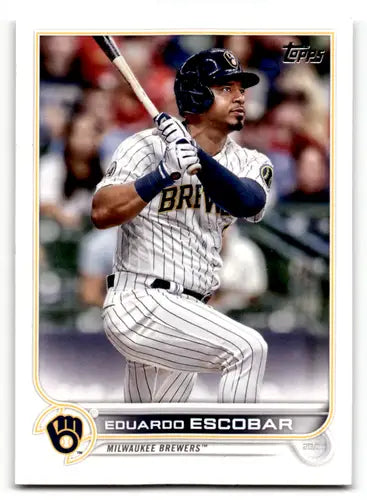 2022 Topps Eduardo Escobar baseball card with original gloss, near mint condition