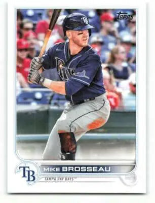 Original gloss baseball card featuring Mike Brosseau from 2022 Topps Rays collection