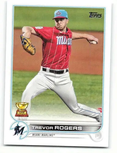 2022 Topps Trevor Rogers NM-MT baseball card with original gloss, Marlins ID:40523