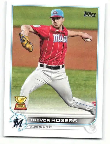 Trevor Rogers baseball card with original gloss from 2022 Topps NM-MT Marlins