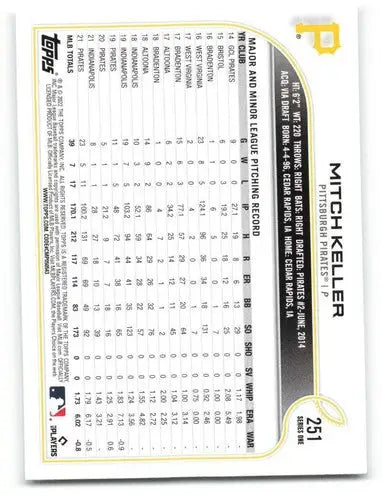 2022 Topps #251 Mitch Keller NM-MT Pirates ID:41051 - Baseball Card Single