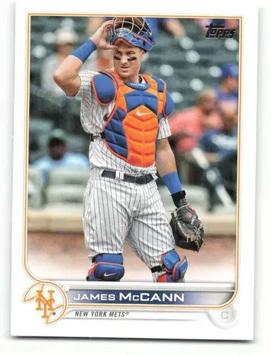 Original gloss James McCann baseball card from 2022 Topps #256 Mets collection