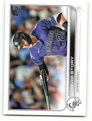 2022 Topps Trevor Story baseball card with original gloss, collectible cards typically sell