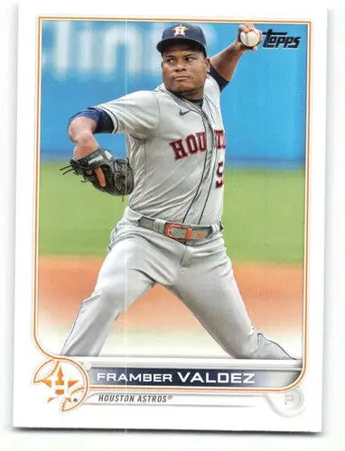 Original gloss Framber Valdez baseball card 2022 Topps NM-MT Astros ID:47647