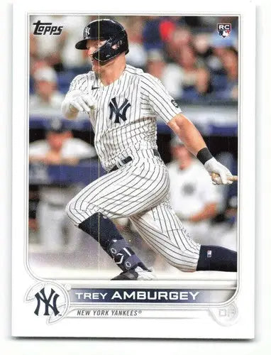 2022 Topps Trey Amburgey baseball card with original gloss Yankees rookie ID 40807