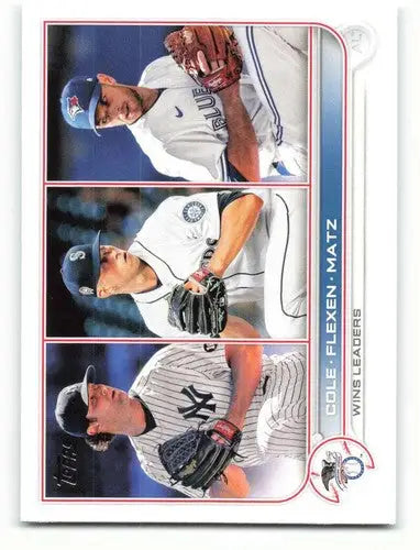 Original gloss baseball card featuring three players from 2022 Topps Simply Sandoval sports cards collection