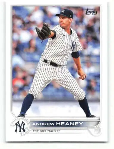 Baseball card featuring Andrew Heaney from 2022 Topps #287 with original gloss and simply Sandoval style
