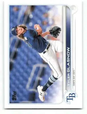 Original gloss Tyler Glasnow baseball card from 2022 Topps #302 Rays sports cards