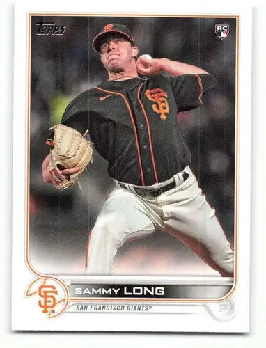 Original gloss Sammy Long NM-MT rookie baseball card from 2022 Topps Giants