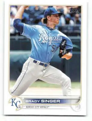 Brady Singer baseball card from 2022 Topps #313 sports cards with original gloss