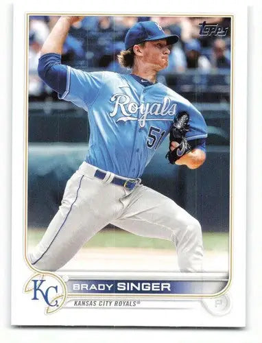 Brady Singer baseball card with original gloss, 2022 Topps #313 Brady Singer NM-MT