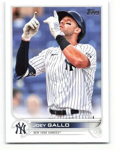 Baseball trading card featuring Joey Gallo in Yankees uniform from 2022 Topps #322 with original gloss
