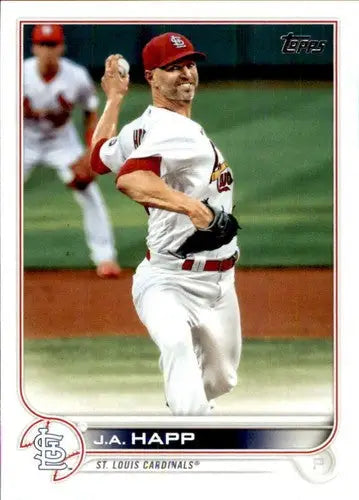 Original gloss 2022 Topps J.A. Happ NM-MT baseball card featuring Simply Sandoval