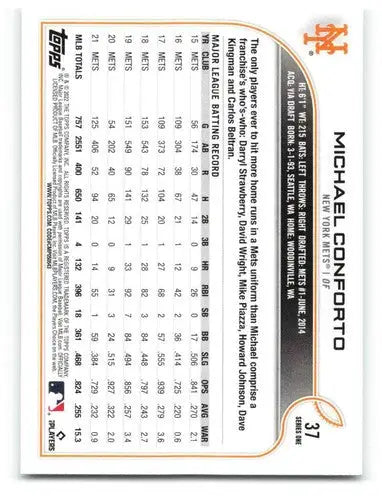 2022 Topps Michael Conforto baseball card with original gloss Mets ID 40599