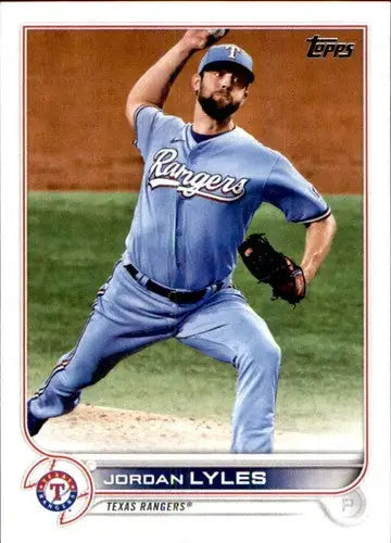 2022 Topps Jordan Lyles baseball card with original gloss NM-MT Rangers ID 43961