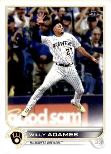 Willy Adames baseball card from 2022 Topps #378 with original gloss Brewers ID 43939