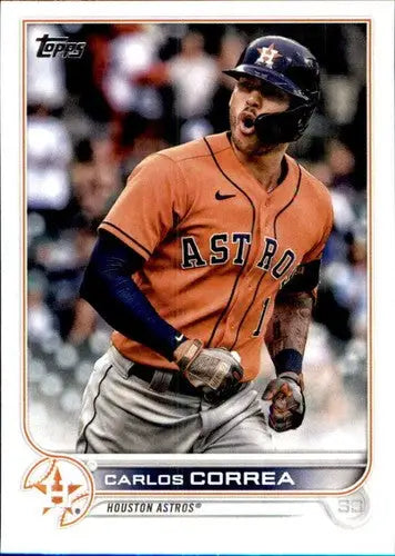 2022 Topps Carlos Correa baseball card with original gloss, NM-MT Astros ID 44347