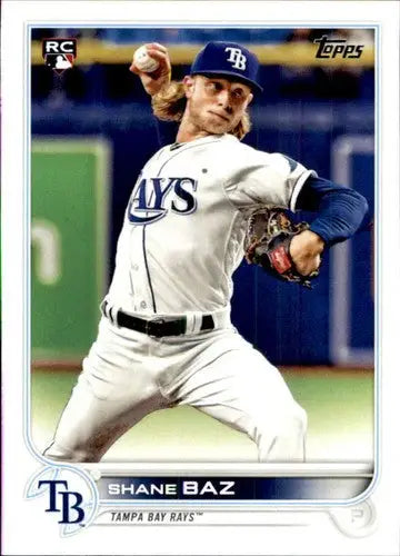 Original gloss Shane Baz baseball card 2022 Topps #421 NM-MT Rookie Rays
